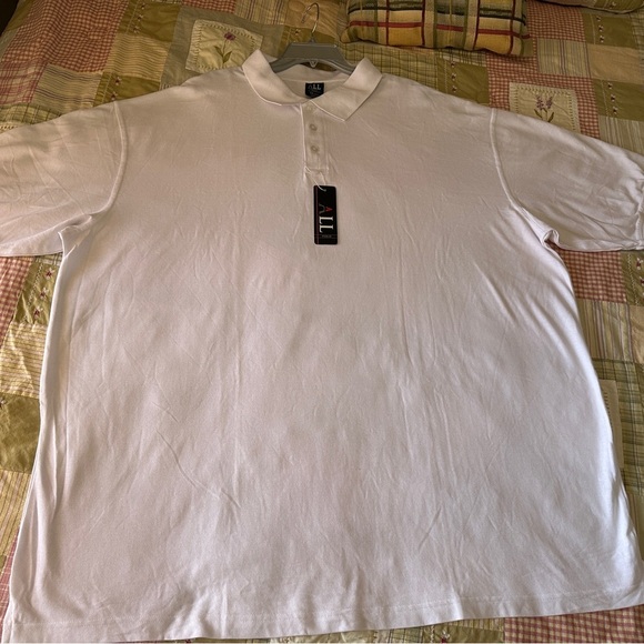 ALL White Polo Shirt Size 5XL - Picture 2 of 11